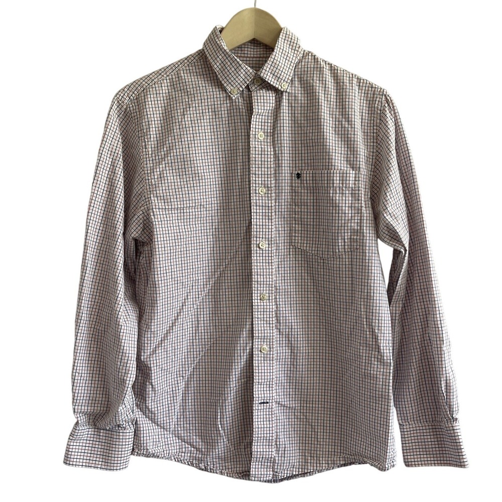 IZOD MEN'S BUTTON DOWN LONG SLEEVE DRESS SHIRT MENS SIZE SMALL Casual Checked‎